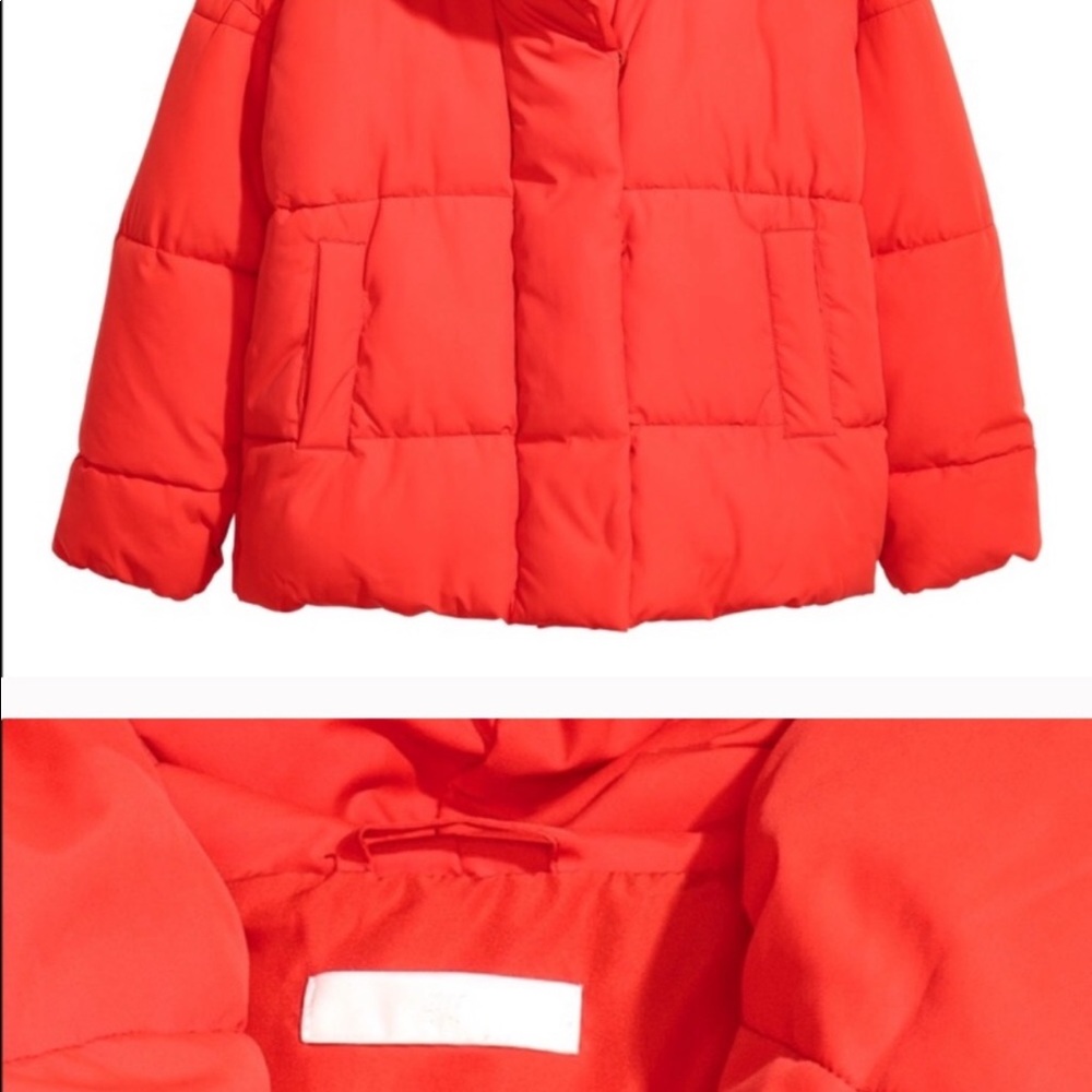 H&M red padded puffer with hood - Picture 5 of 5